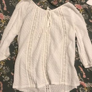 Francesca’s quarter sleeve blouse - white